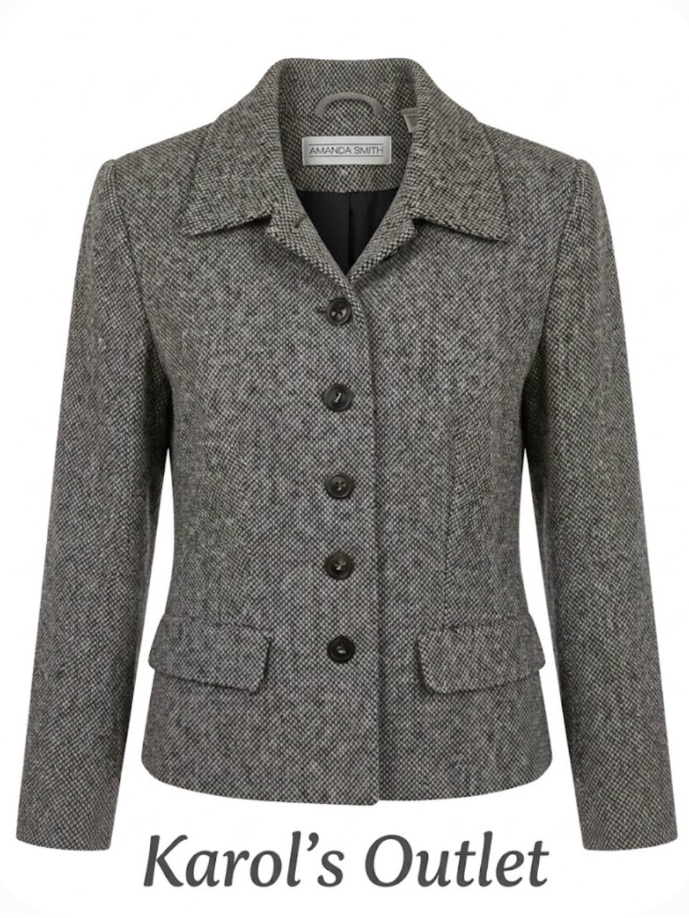 AMANDA SMITH Lined Dress Blazer, Women’s Size 6, Black White